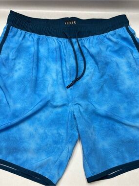 Veece Blue Tie-Dye Men's Swim Trunks